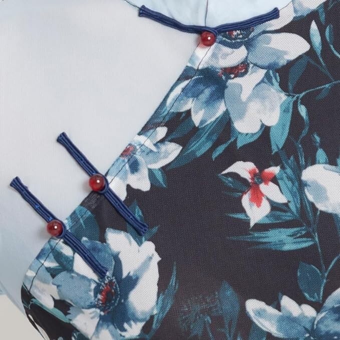 ROYAL SMEELA Women's Chinese Qipao Cheongsam Dress - Sleeveless Printed Traditional Gown