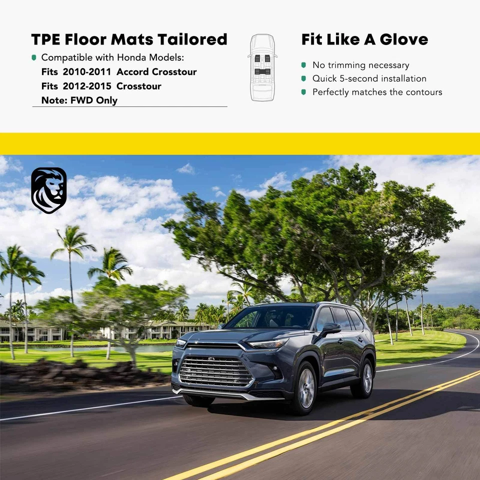 3x Alfombrillas forro para Honda Crosstour 12-15 Accord Crosstour tracción delantera y trasera Foto 2 de 4