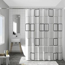 72x78 inch Plastic Shower Liner PEVA 5G with 3 Magnets Large Block Pattern