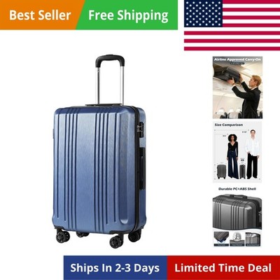Luggage PC+ABS Hardshell Suitcase with TSA Lock, Spinner Carry On Lightweight...
