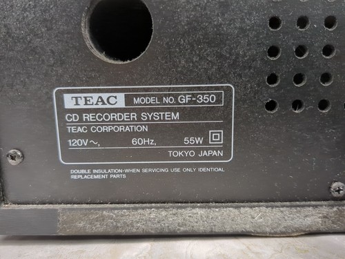 TEAC GF-350 CD Player Recorder, Record Player, FM/AM Stereo CD Not Working READ - Picture 9 of 11