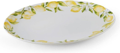 Lemons Oval Bone China Lightweight Chip Resistant Serving Platter, 14-Inch, Mult