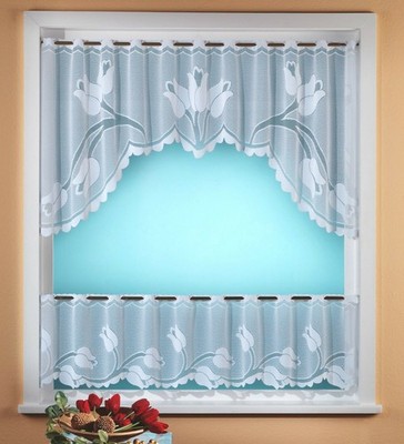 Heimtexland curtain panel curtain bow set jacquard tulip window decoration type 317