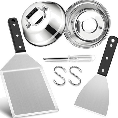 Grillspachtel mit Burgerglocke 4er Set Edelstahl Kunststoffgriff spülmaschine...