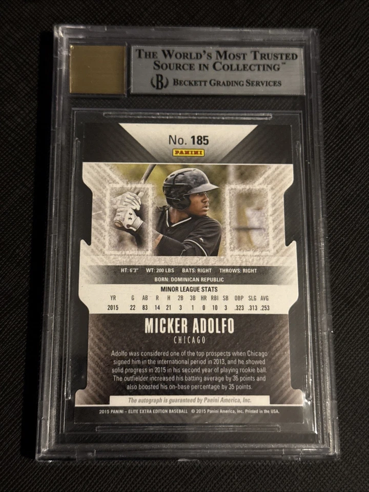 2015 Elite Extra Edition Autographs Orange Die Cut #185 Micker Adolfo /10 - Image 2 of 2