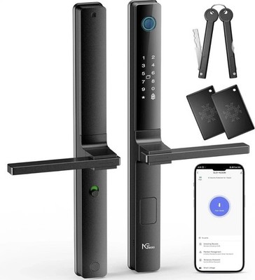 NGTeco Smart Türschloss mit Griffen Fingerabdruck schlüssellos Sicherheit Eingangstür WiFi