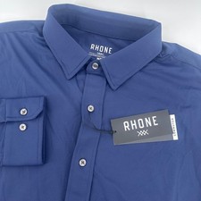 Rhone Commuter Shirt Mens Medium Navy Blue Classic Fit GoldFusion 101351-410 NEW