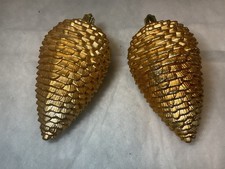 Shatterproof Glitter Pinecone Christmas Ornament Pair - X253