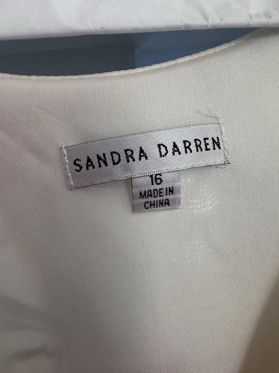Sandra Darren Women’s Size 16 Floral Pleated V-Neck Sleeveless Maxi Dress View 3