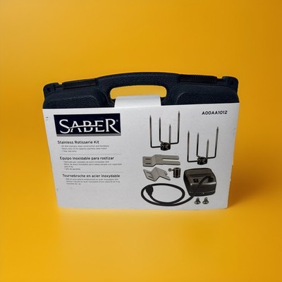 New Saber Grills A00AA1012 Stainless Steel Rotisserie Kit Case BBQ Heavy Duty