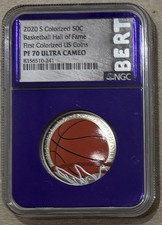 2020-S BASKETBALL HALL FAME 50C COLORIZED NGC PF 70 Ultra Cameo BERT🔥