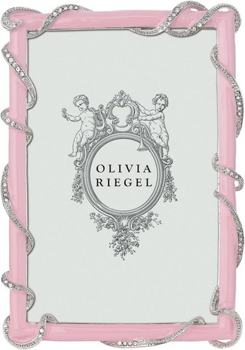 Olivia Riegel Baby-Pink Harlow 4x6 Enamel Frame - Pink —Small Crack