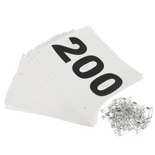 Running Bib Numbers 7x6 Inch, 1-200 Waterproof Race Competitor Numbers, White