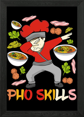Vietnamesischer Pho Chef Geschenk gerahmtes Wandbild Poster Leinwanddruck Bild