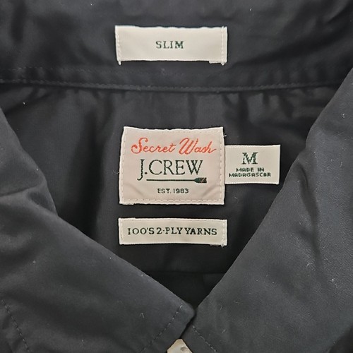 J. Crew Secret Wash Cotton Poplin Shirt Men's L Jet Black NWOT EUC BJ742 - Picture 8 of 17
