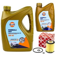 MotoröL Set Gulf Formula ULE 5W-40 6 Liter + ÖLfilter FüR Mercedes B-Klasse CLA