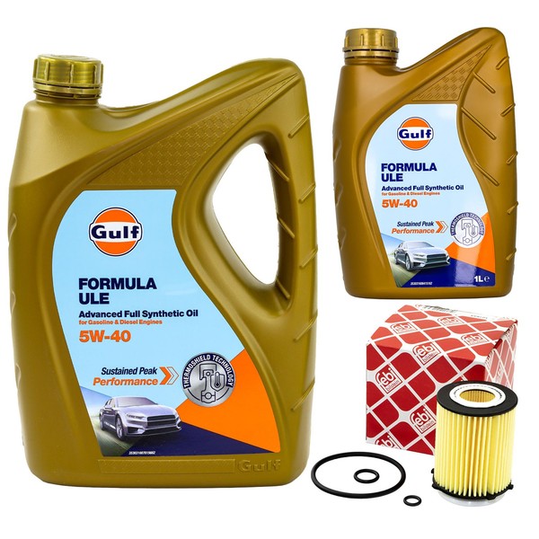 MotoröL Set Gulf Formula ULE 5W-40 6 Liter + ÖLfilter FüR Mercedes B-Klasse CLA-image