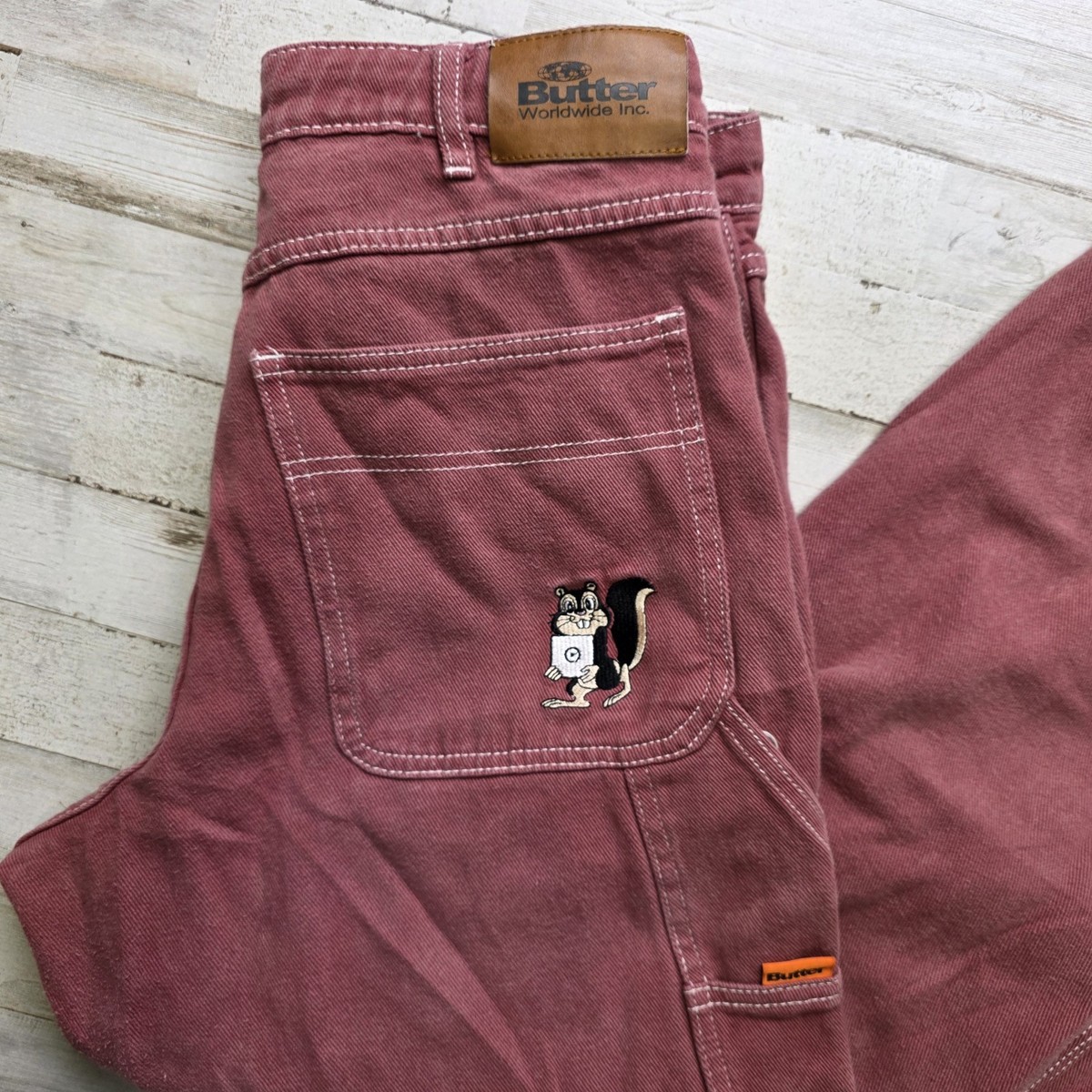 Butter Goods Jeans Sz 28x28 Embroidered Baggy Skater Drawstring