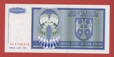 BOSNIA & HERZEGOVINA 10 MILLION DINARA  1993 PICK # 144a  UNC.