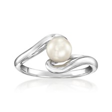 Ross-Simons 6-6.5mm Cultured Pearl Swirl Ring in Sterling Silver