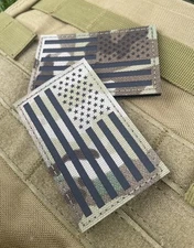 IR American Flag America USA Military Combat Tactical patch 3.2” Set Multicam