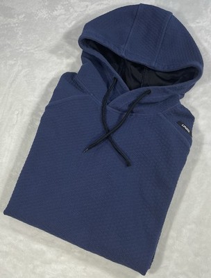 UNRL Elevation Hoodie Men s Sz L Blue Textured Performance Sweatshirt Pullover