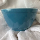 Vintage BLUE PYREX 401 Mixing Bowl 1-1/2 Pint Primary Colors Nesting USA GLOSSY!