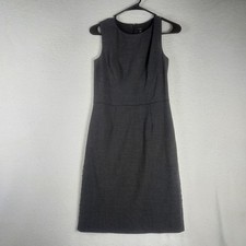 Ann Taylor Wool Blend Sheath Dress Size 0 Gray Sleeveless Work Office Career