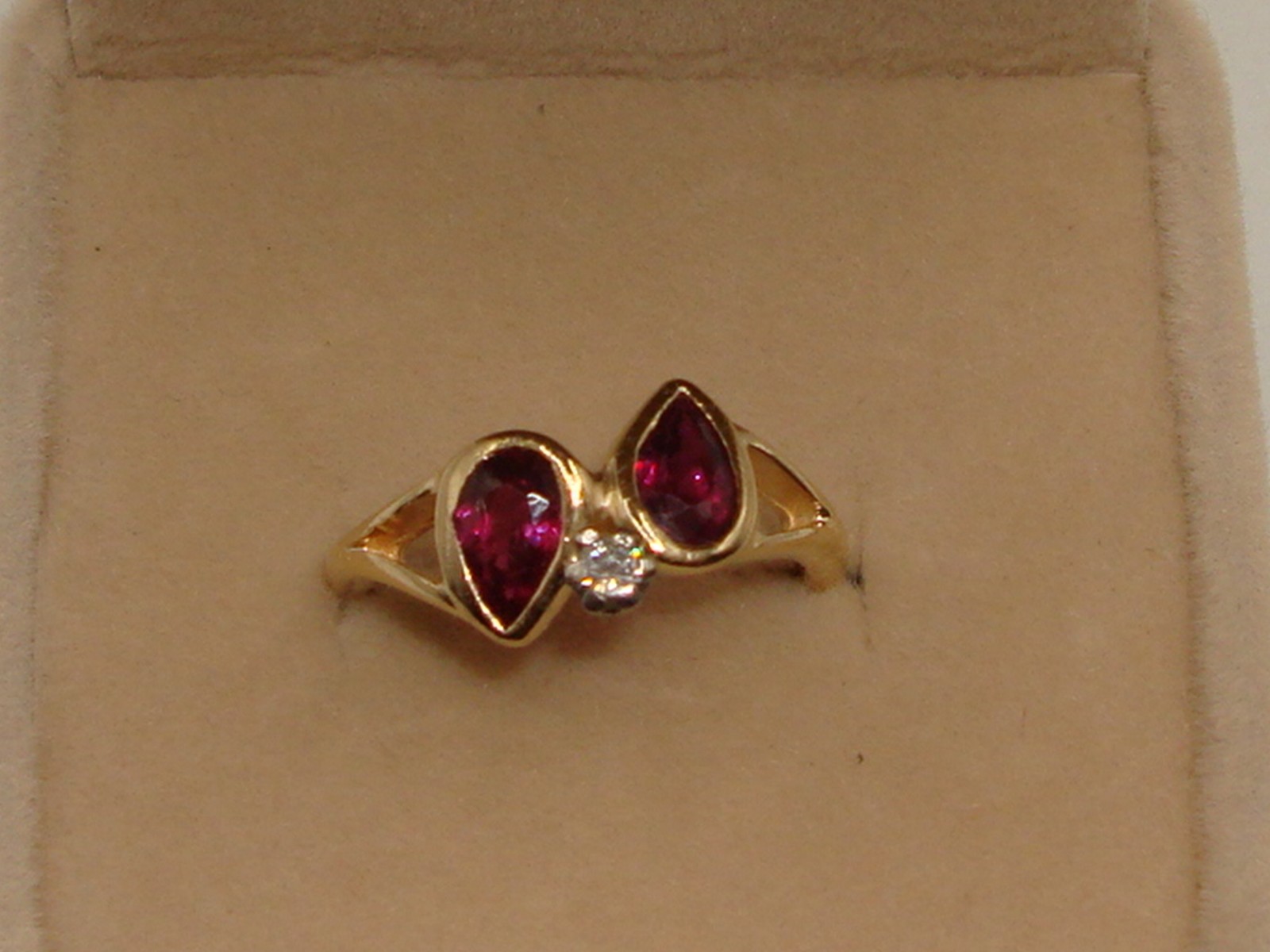 UNIQUE 14K SOLID GOLD APPROX. 2/3 CARAT RUBY & DI… - image 12