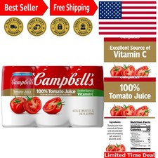 6-Pack 100 Tomato Juice - Smooth Flavor from Vine-Ripened Tomatoes, 5.5 fl oz