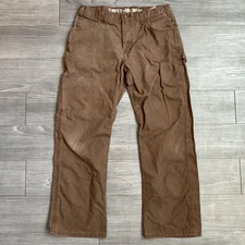 Dickies Pants RN20697 Carpenter Mens Canvas Brown Work Builder Size 34X30