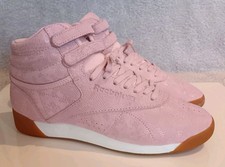 Scarpe da ginnastica REEBOK Classic Freestyle da donna rosa scala serpente alte taglia UK 4