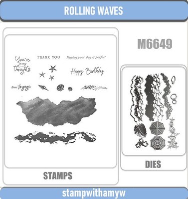 M6649 ROLLING WAVES Cutting Dies & Stamps Scrapbook DIY Greeting Card Handmade