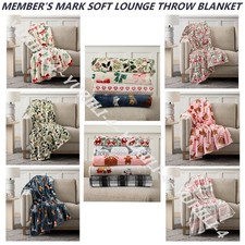 MEMBER'S MARK SOFT LOUNGE THROW BLANKET 60"x70" ASSORTED DESIGNS NEW