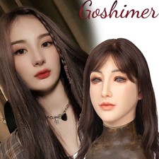 Silicone Realistic Female Face Mask Crossdresser Head Mask For women For Cosplay