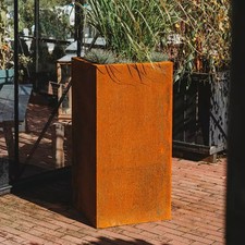 Large Corten Steel Outdoor Garden Planter Cube Flowers Bed Plant Pot Growing Tub