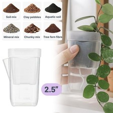 10-50Pack 2.5" Self Watering Pots for Indoor Plants, Clear Plastic Round Plant