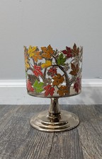 Bath Body Works 3 Wick Candle Holder Fall Leaves Multicolor