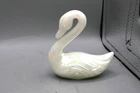 Fenton Glass Iridescent Opal Swan Figurine  Vintage E1