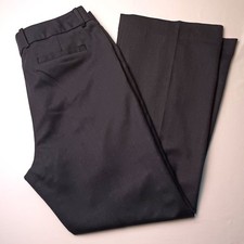 Anne Klein Womens Wool Blend Wide Leg Dress Pants Trousers Size 12 Black Preppy