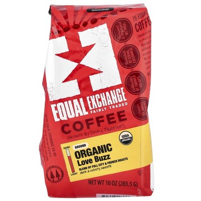 Organic Coffee, Love Buzz, Ground, Full City & French Roasts, 10 oz (283.5 g)