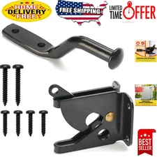 Versatile Black Alloy Steel Fence Latch for Secure Garden Gates & Decks