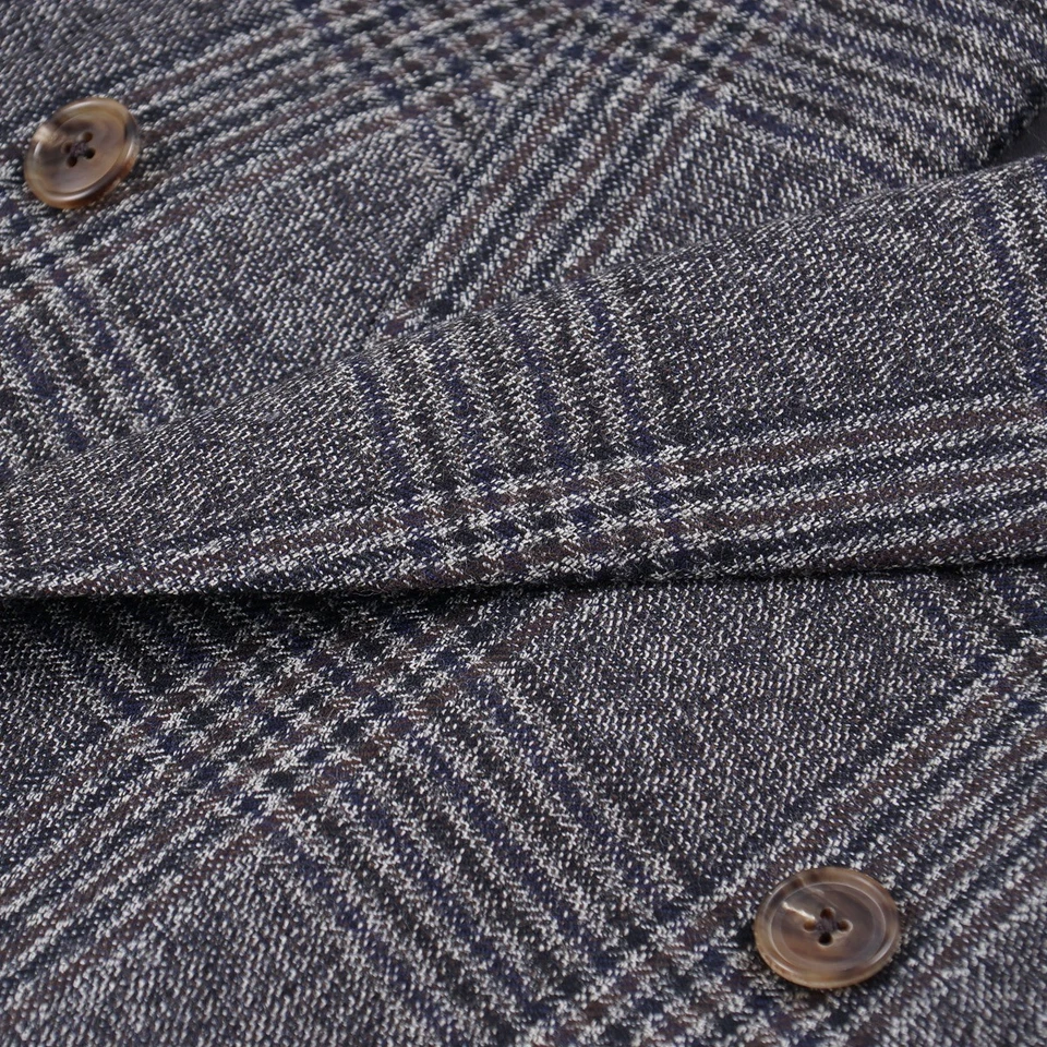 Traje de lana Belvest regular-fit gris-azul marino-marrón tejido a cuadros 44R (UE 54) NUEVO CON ETIQUETAS Foto 3 de 4