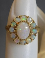 2.50Ct Oval Cut Natural Fire Opal 14K Yellow Gold Plated Vintage Wedding Ring
