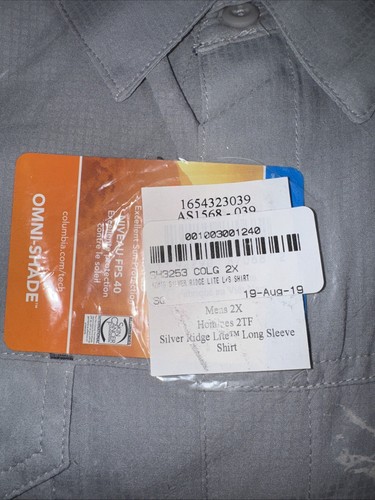 Camicia da uomo Columbia Silver Ridge Lite, manica lunga, grigio, taglia: 2X - Foto 2 di 12