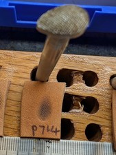 #P714 CHECKERED PEAR SHADER LEATHER TOOLING STAMP