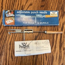 Vintage Phentex Adjustable Punch Needle Tool in Box Manual Rugs Making Mural