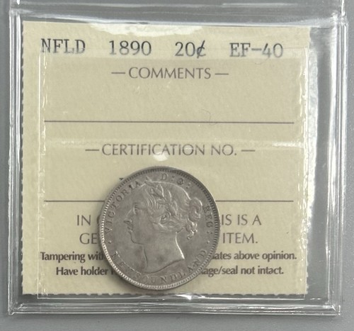 1890 Newfoundland 20 cents - ICCS XF40   C6 - Bild 1 von 4
