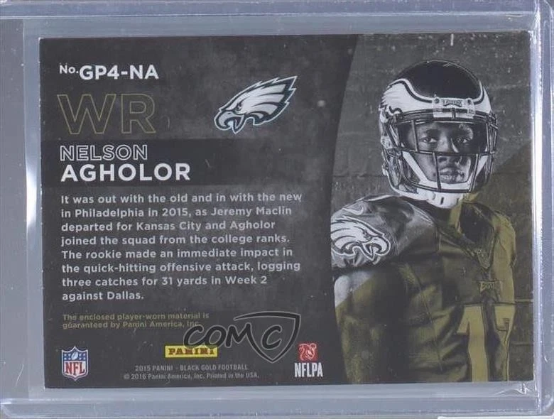 2015 Black Gold Prospecting Quad Materials White /99 Nelson Agholor Rookie RC - Image 2 of 2