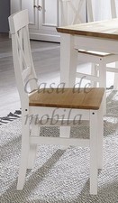 Küchenstuhl FLAIR 49x91x49cm Kiefer massiv 2farbig weiß eichefarben gelaugt geöl